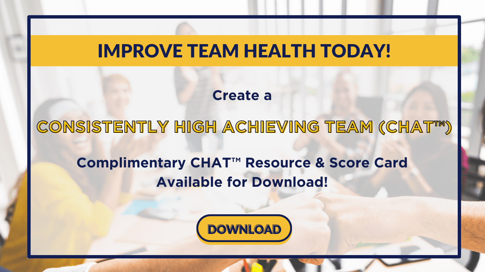 Resource button to create high achieving teams